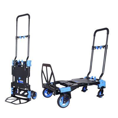 Aluminum Plate Convertible Luggage Cart Platform Hand Truck Foldable Folding Hand Trolley Cart Dolly