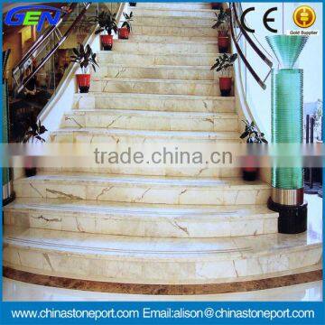 A Class Natural Polished Imperial Gold Marble Stone Stairs