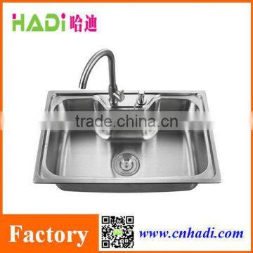 foshan hadi Big single bowl stainless steel brushed kitchen sink HD6843