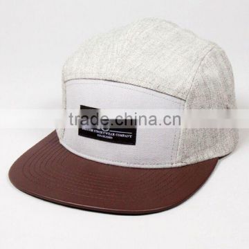 Reasonable Price woven label 5 panel cap