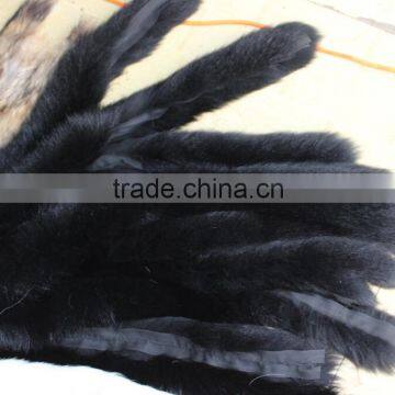 Natural Fox Fur collar trim silver fox real fur black Color collar for Coat