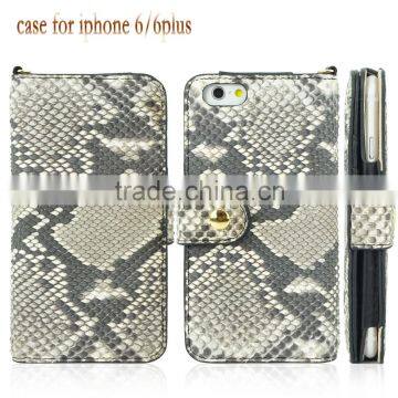 Guangzhou Snake Skin Pattern Mobile Phone Leather case for iphone 6,Real Leather Mobile Phone Case