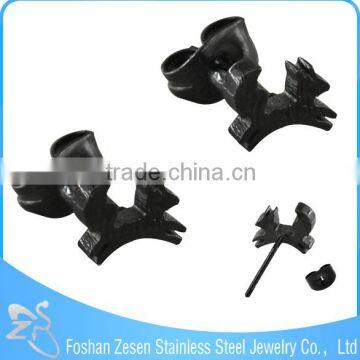 ZS20383 Black Cute Teenager Stud Earring Custom Charm Skull Earrings for Men photo-2