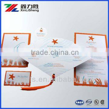 Custom printed Letterpress Pocket folding Invitation Paper Cards , Pocket business card ,Gift paper card china factory