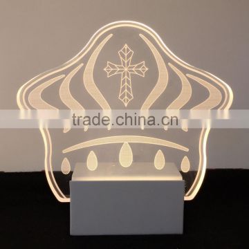 Crown Creative LED Plastic Fixture Acrylic Wall Lamp Sconce Pirate Hat