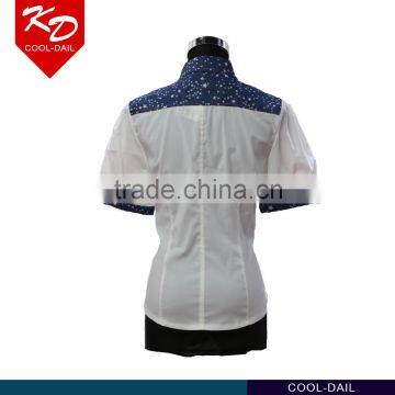 Latest Fashion Short Sleeve Dress Shirt White Shirts for Women photo-3