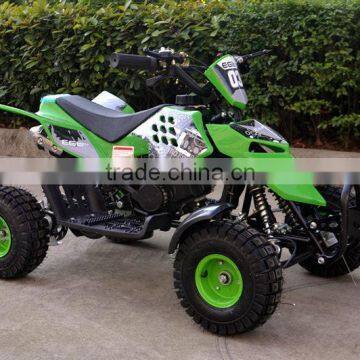 new design 49cc mini atv quad for kids 2 stroke pull start 4" wheels