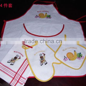 waffle embroidery apron set kitchen