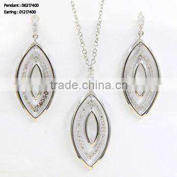 Yujinfu New design fashion Jewelry set 925 silver Pendant & Earring with cz sterling silver jewelry set