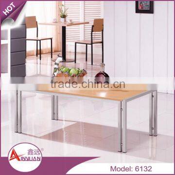 Italian living room furniture low price stainless steel legs15mm mdf top modern coffee wood table