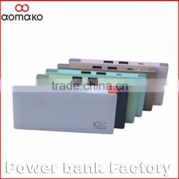 For iphone 5 and micro cable are built-in power bank, 2 u output power bank, multi-function power bank 10000mah , PA-202