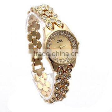 Women's Gold-Tone Stainless Steel Rhinestone Luury Quartz Bracelet Watch Analog Wristwatches