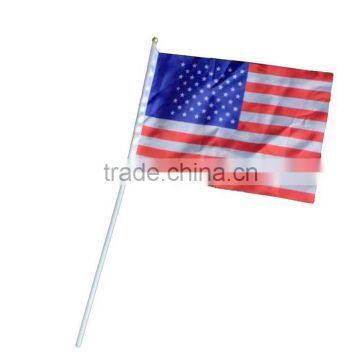 14 x 21 cm American flag with Plastic Pole