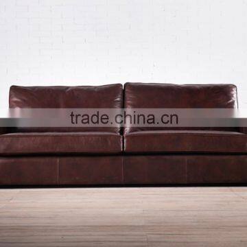 European style import genuine leather sofa 3-seat sofa XJ018-3