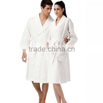 Hotel White Waffle Cotton Bathrobe For Sale