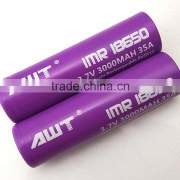 AWT Purple 18650 3000mah 35A Ascension P1 vape mod box mod jsb ecig & aromamizer rdta awt 18650 high drain