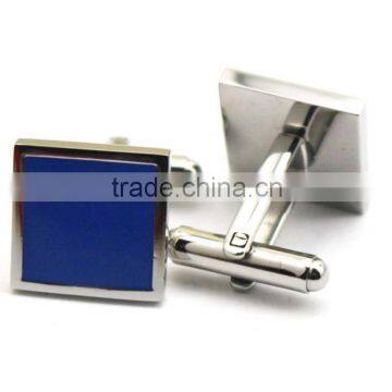 Wholesale Blue Square Shape Stainless Steel Cuff Link photo-2