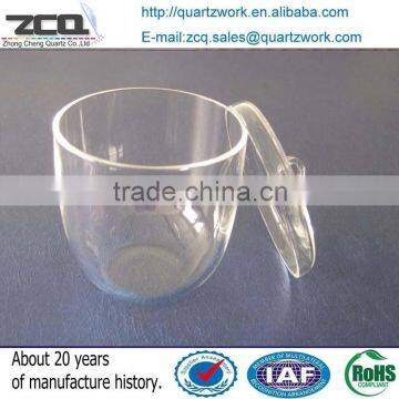 Clear Quartz Glass Crucible Fused Silica Furnace With Lid Or Not