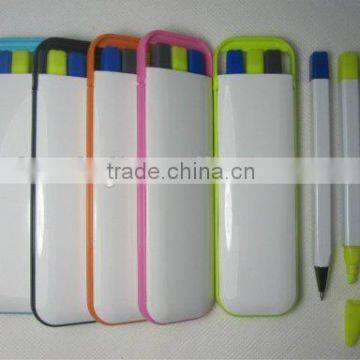 popular school&gift pen set, 3 in 1 pen, highlighter pen