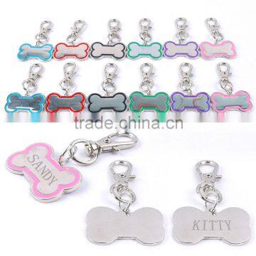 Wholesale Multi Color Zinc Alloy Bone Shape Pet ID Tags Pendant