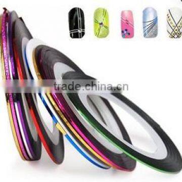 Mixed 10 Colors Striping Decals Foil Tape Line DIY Nail Art Stickers Tools Decorations