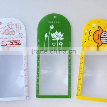 Rounded Header Bookmark Magnifier with clip and ruler