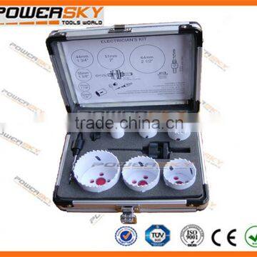 white 9pcs hss M3 or M42 BI-Metal Hole drill set