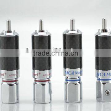 Hi-End MCA MEET Carbon Firber Rhodium plated rca plug male