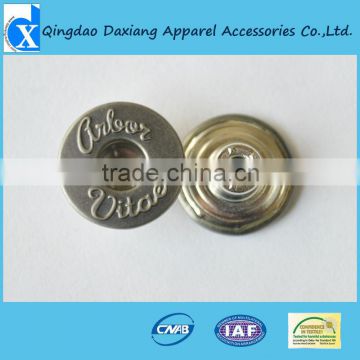 Custom emboss effect jeans shank buttons