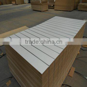 Solid color or wood grain color slatwall mdf