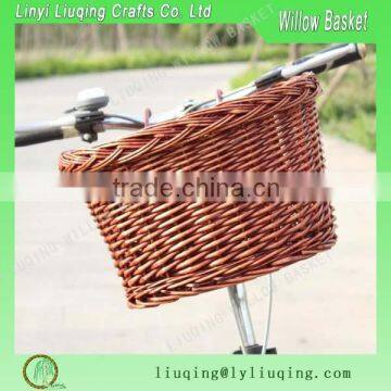 2016 Hot sale Oval Cheap Wicker bike basket/Willow bicycle basket/Brown wicker basket with handle