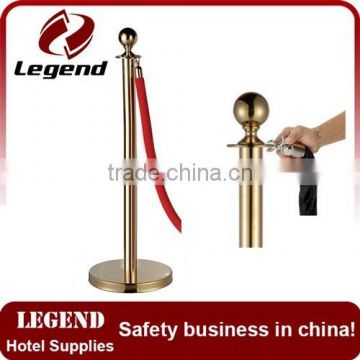 Modern golden crowd control rope pole barrier rope queue line barrier