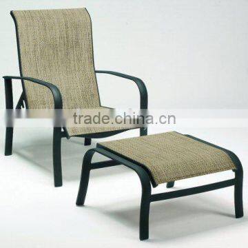 Comfortable Sling fabric aluminum chair, with a footrest