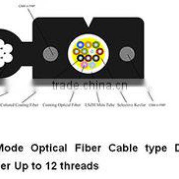 Single Mode Optical Fiber Cable Type Drop With Messenger up to 12 Threads