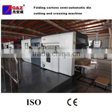 Semiautomatic paper creasing and die cutting machine corrugated paper machine