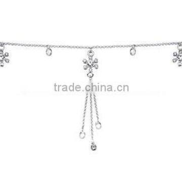 Clear Precious Gem Flower Belly Chain