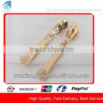 CD8371 Custom Gold Metal Fancy Zip Slider for Bags