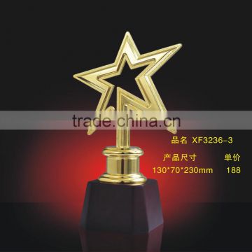 Custom Metal star shape trophies /Plating gold trophy