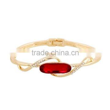 2015 new 18k Thick gold bracelet red gemstone bracelet and diamond bracelet