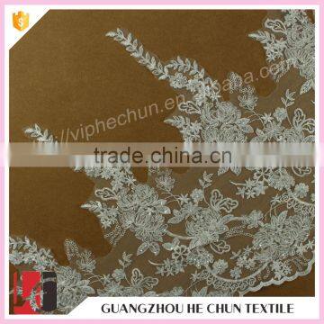 HC-2415-1 Hechun Hot Design Handmade Embroided Flat Lace Bridal Trim