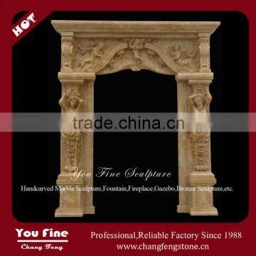 Hand Carved Stone Statue Marble Door Surround