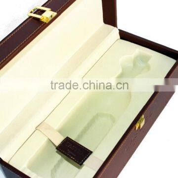 Antique Faux Leather Wine Box/Wooden Wine Carrier/PVC Wine Case photo-3