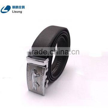 Silver Automatic Crocodile Buckle Genuine Leather Man Belt