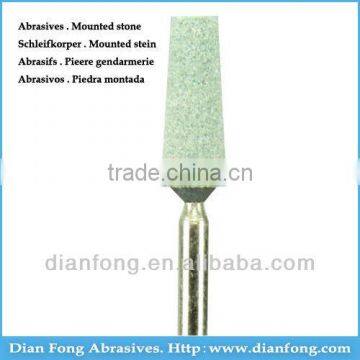 G-03 HP Shank Conical Shaped Silicone Carbide Maded Medium Grit Green Mounted Stone Grinding Stones