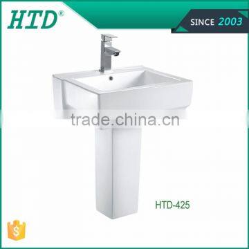 HTD-425 Single Hole Rectangular Basin Shape high quality pedestal basin