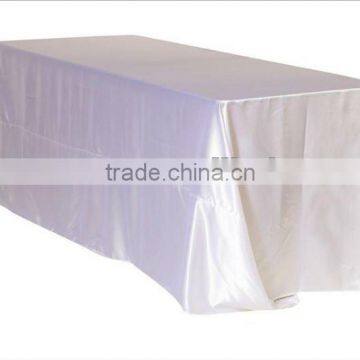 White Satin square table cloth/table linen for weddings