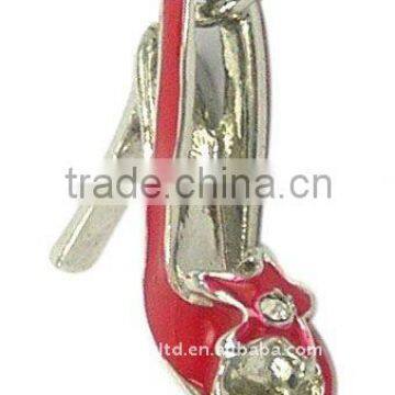 metal high-heeled shoes pendant for bags, OEM designs are welcomed,12*27.5*52mm