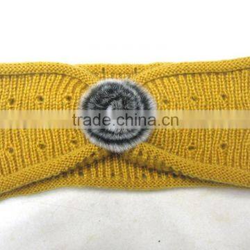 Acrylic hair accessories cheap knitted bow headband from china factory