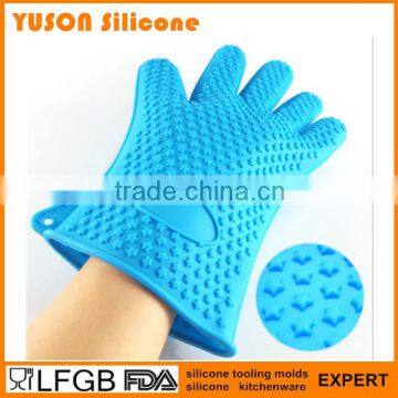 Professional nontoxic silicone bbq grill dishwashing oven gloves