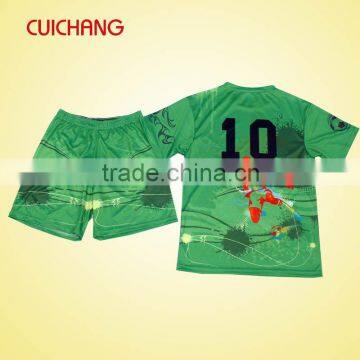 2014 popular men's football sports wear& sublimation printing football jersey